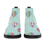 Hot Air Balloon Pattern Print Flat Ankle Boots