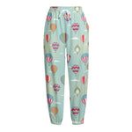 Hot Air Balloon Pattern Print Fleece Lined Knit Pants