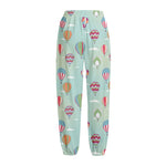 Hot Air Balloon Pattern Print Fleece Lined Knit Pants