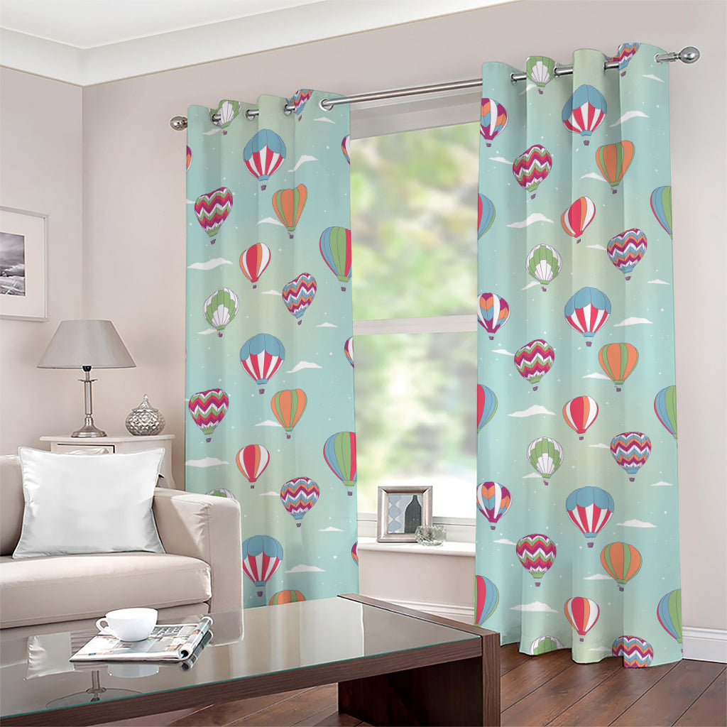 Hot Air Balloon Pattern Print Grommet Curtains
