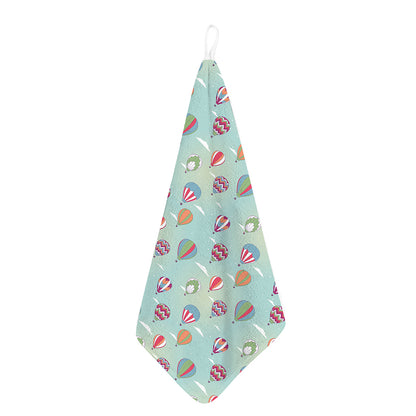 Hot Air Balloon Pattern Print Hand Towel