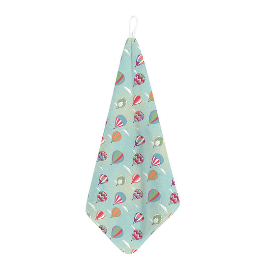 Hot Air Balloon Pattern Print Hand Towel