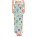 Hot Air Balloon Pattern Print High Slit Maxi Skirt