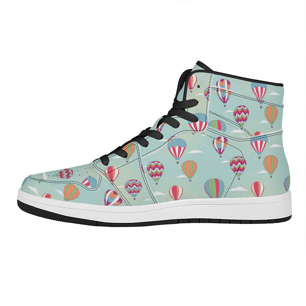 Hot Air Balloon Pattern Print High Top Leather Sneakers