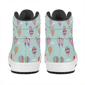 Hot Air Balloon Pattern Print High Top Leather Sneakers