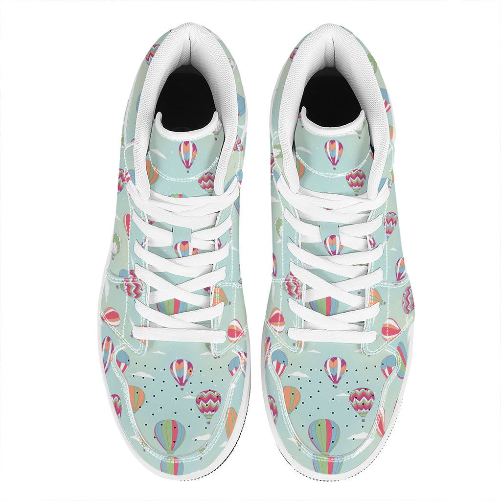 Hot Air Balloon Pattern Print High Top Leather Sneakers