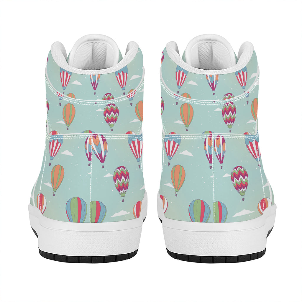 Hot Air Balloon Pattern Print High Top Leather Sneakers