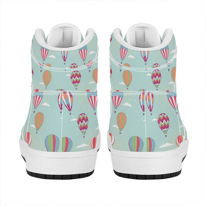 Hot Air Balloon Pattern Print High Top Leather Sneakers