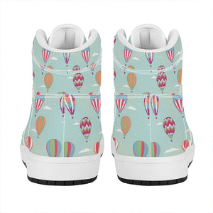 Hot Air Balloon Pattern Print High Top Leather Sneakers