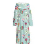 Hot Air Balloon Pattern Print Hooded Bathrobe