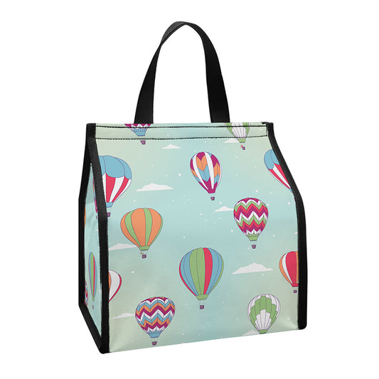 Hot Air Balloon Pattern Print Insulated Lunch Tote