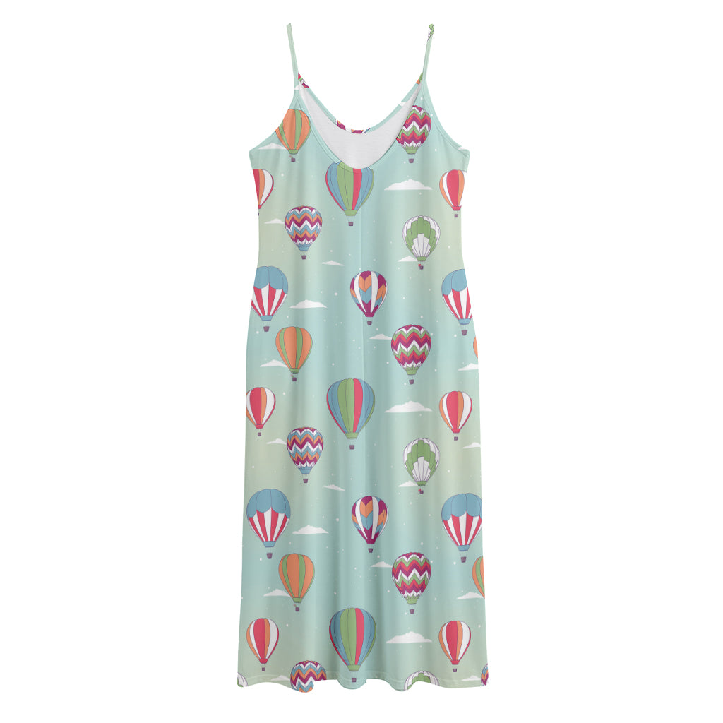 Hot Air Balloon Pattern Print Jersey Midi Cami Dress