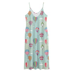 Hot Air Balloon Pattern Print Jersey Midi Cami Dress