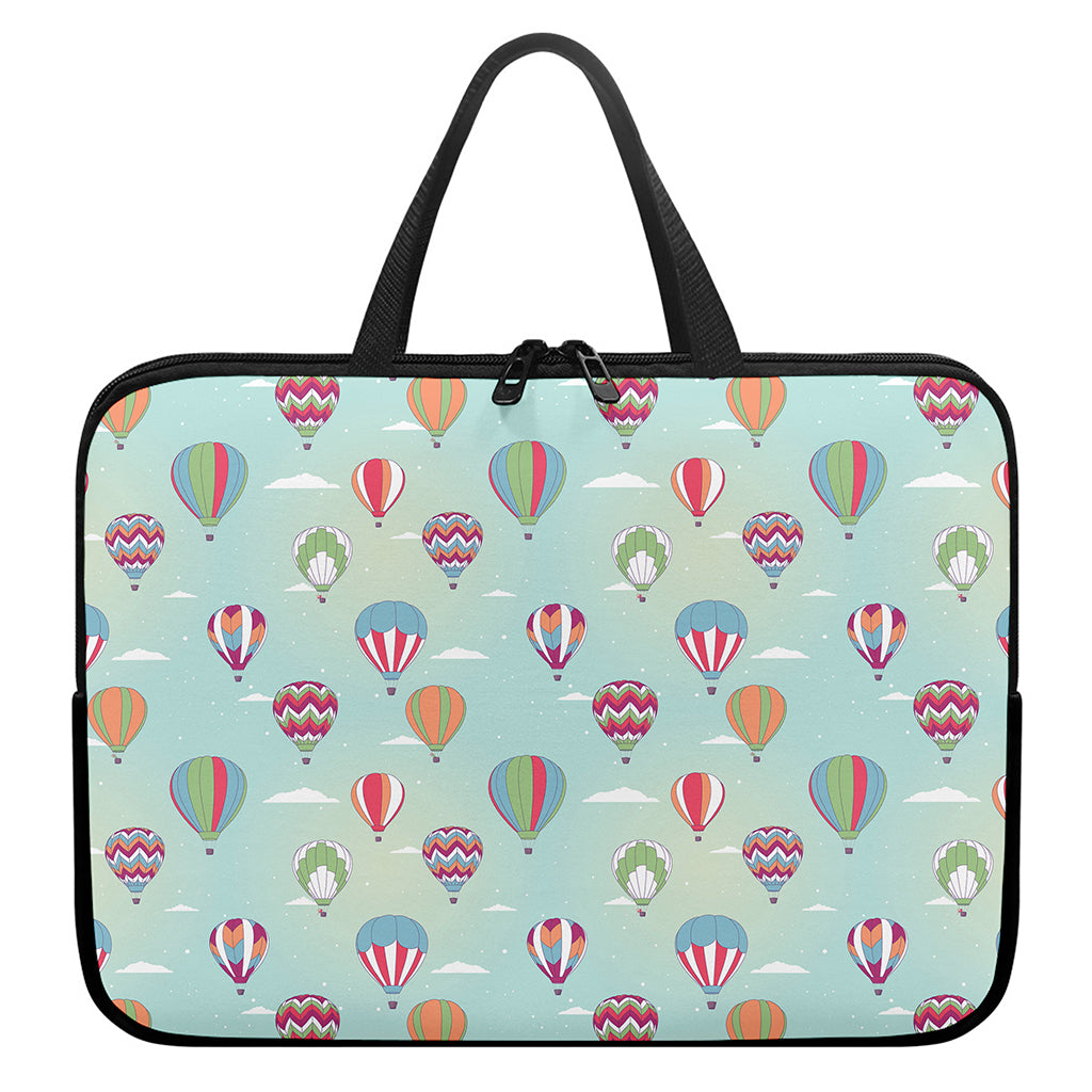 Hot Air Balloon Pattern Print Laptop Sleeve With Handle