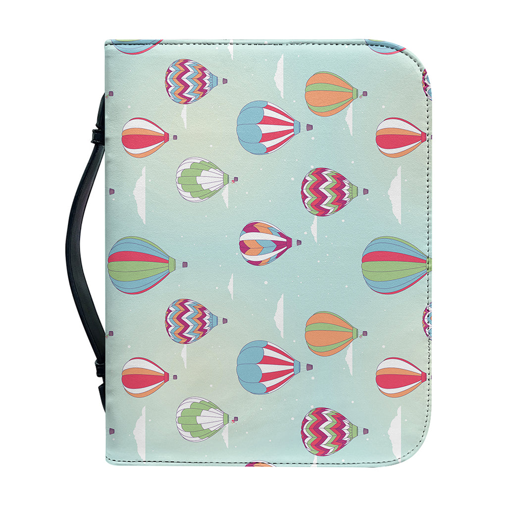 Hot Air Balloon Pattern Print Leather Bible Cover