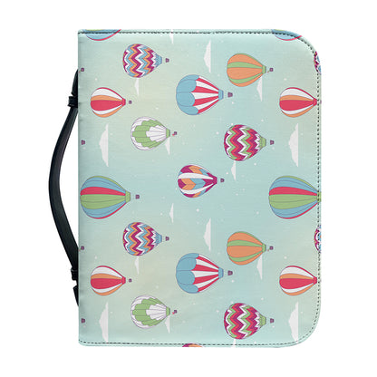 Hot Air Balloon Pattern Print Leather Bible Cover