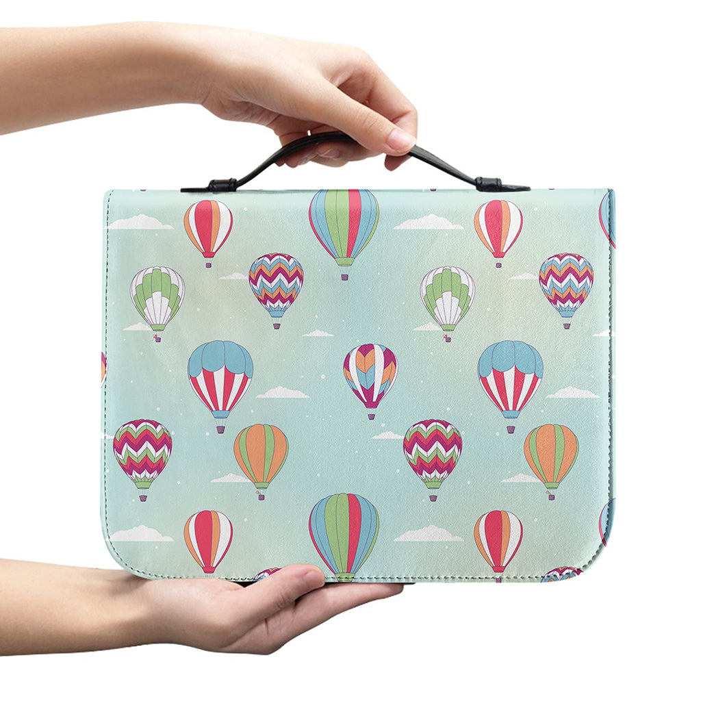 Hot Air Balloon Pattern Print Leather Bible Cover