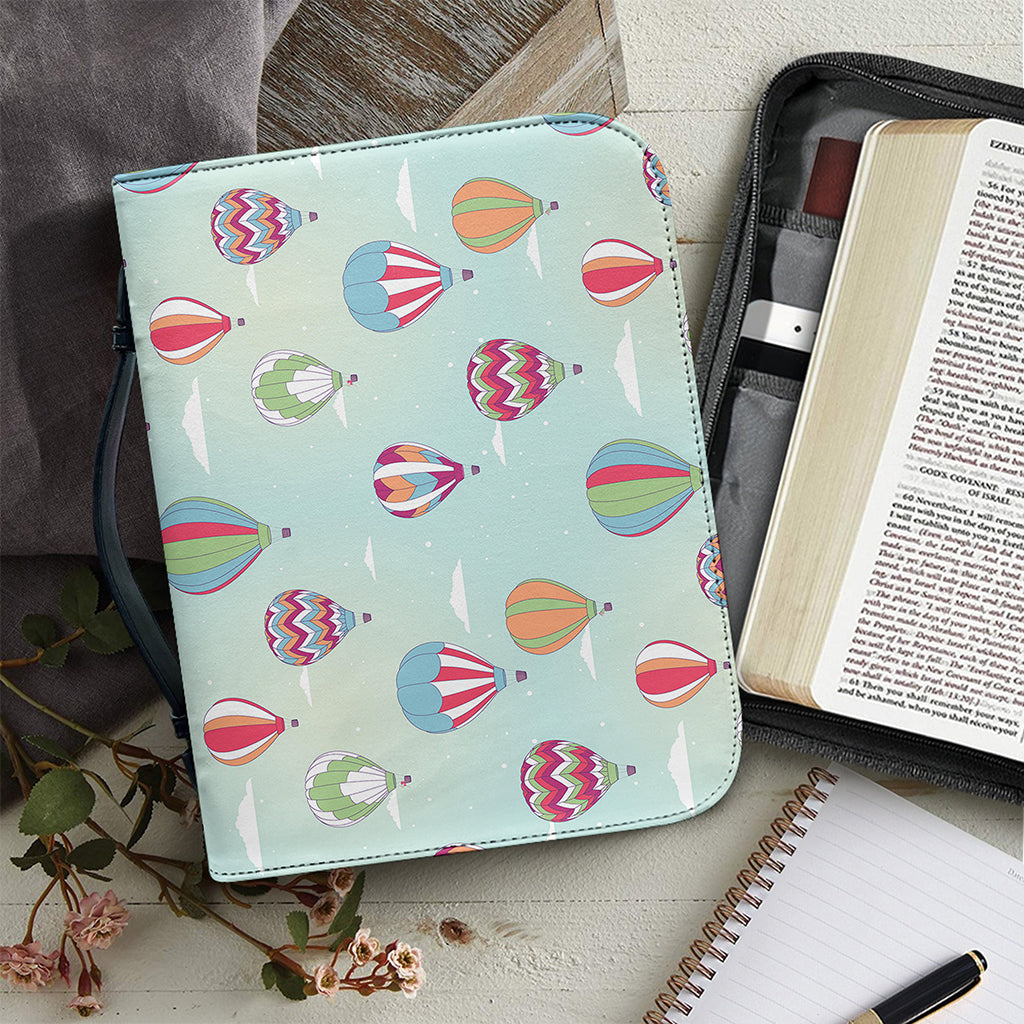Hot Air Balloon Pattern Print Leather Bible Cover