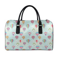 Hot Air Balloon Pattern Print Leather Duffel Bag