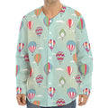 Hot Air Balloon Pattern Print Long Sleeve Baseball Jersey