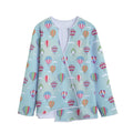 Hot Air Balloon Pattern Print Long Sleeve Short Coat