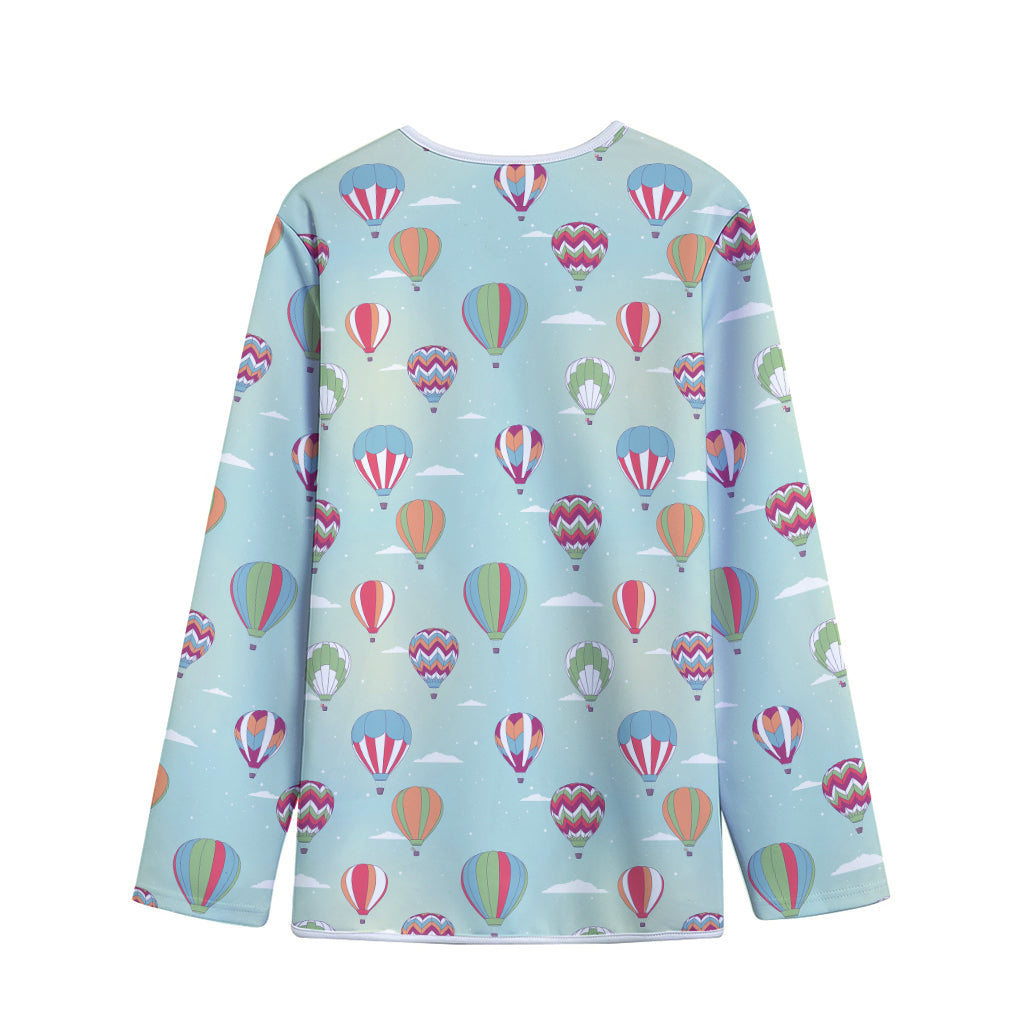 Hot Air Balloon Pattern Print Long Sleeve Short Coat