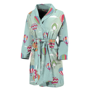 Hot Air Balloon Pattern Print Men's Bathrobe