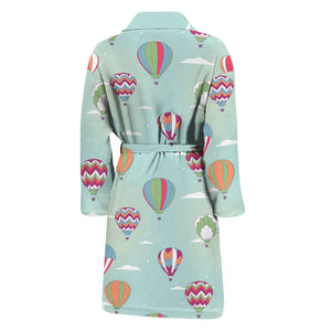 Hot Air Balloon Pattern Print Men's Bathrobe