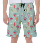 Hot Air Balloon Pattern Print Men's Beach Shorts