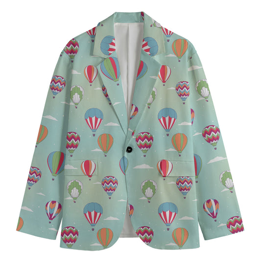 Hot Air Balloon Pattern Print Men's Blazer