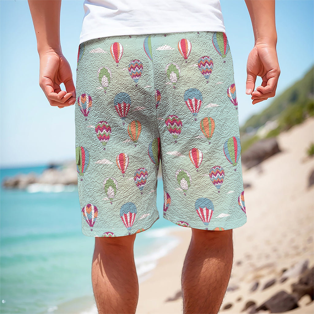 Hot Air Balloon Pattern Print Men's Cargo Shorts