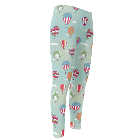 Hot Air Balloon Pattern Print Men's Compression Pants