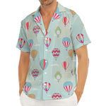 Hot Air Balloon Pattern Print Men's Deep V-Neck Shirt