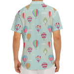 Hot Air Balloon Pattern Print Men's Deep V-Neck Shirt