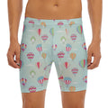 Hot Air Balloon Pattern Print Men's Long Boxer Briefs