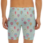 Hot Air Balloon Pattern Print Men's Long Boxer Briefs