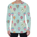 Hot Air Balloon Pattern Print Men's Long Sleeve T-Shirt