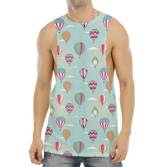 Hot Air Balloon Pattern Print Men's Muscle Tank Top