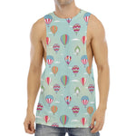 Hot Air Balloon Pattern Print Men's Muscle Tank Top