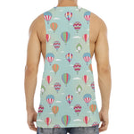Hot Air Balloon Pattern Print Men's Muscle Tank Top