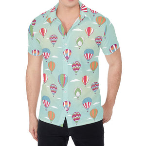 Hot Air Balloon Pattern Print Men's Shirt