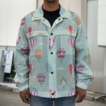 Hot Air Balloon Pattern Print Men's Shirt Jacket