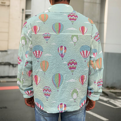 Hot Air Balloon Pattern Print Men's Shirt Jacket