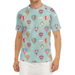 Hot Air Balloon Pattern Print Men's Short Sleeve Rash Guard