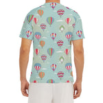 Hot Air Balloon Pattern Print Men's Short Sleeve Rash Guard