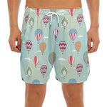 Hot Air Balloon Pattern Print Men's Split Running Shorts