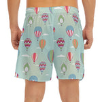 Hot Air Balloon Pattern Print Men's Split Running Shorts