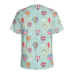 Hot Air Balloon Pattern Print Men's Sports T-Shirt