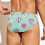 Hot Air Balloon Pattern Print Men's Swim Briefs