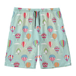 Hot Air Balloon Pattern Print Men's Swim Trunks